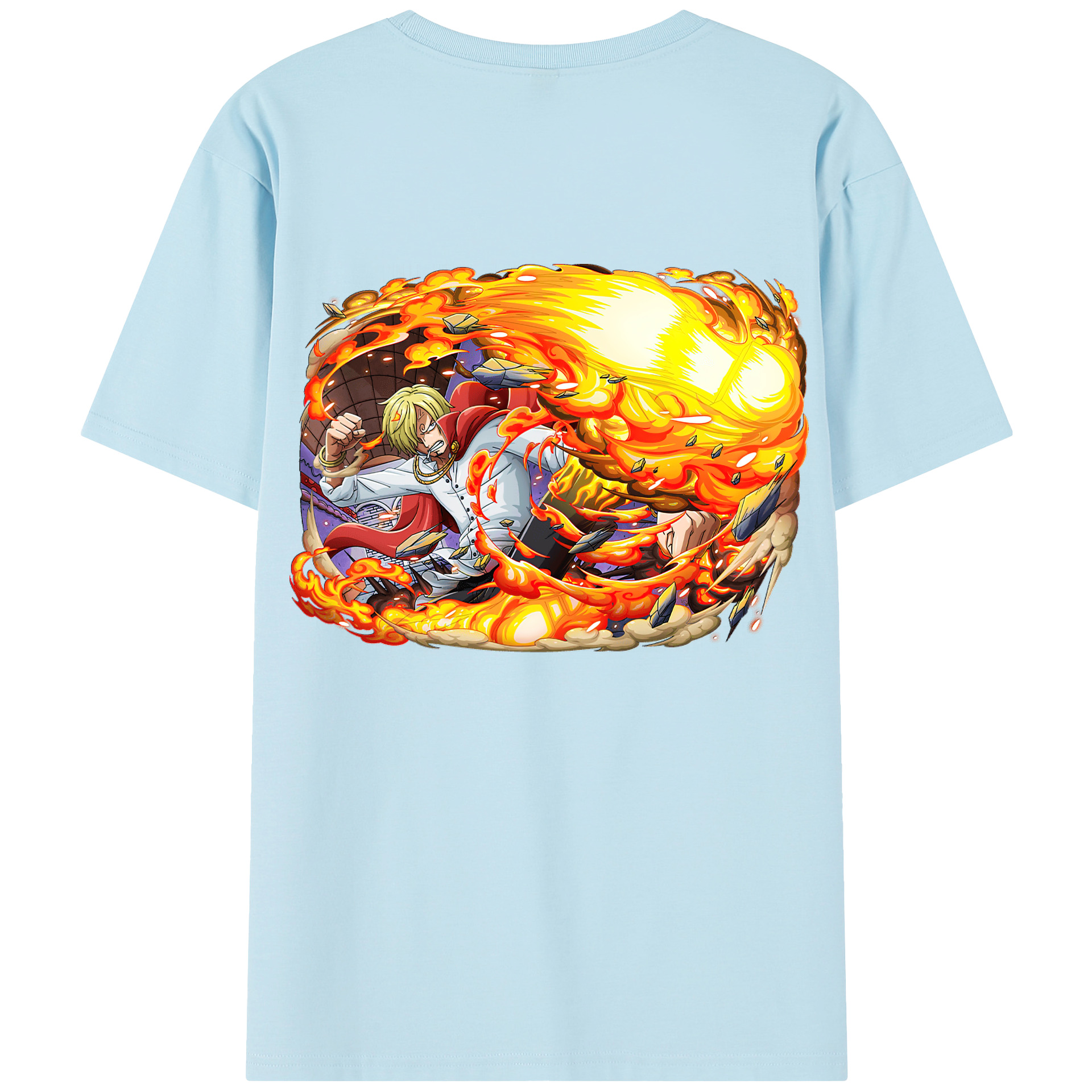 ワンピース サンジ ONE PIECE Sanji 綿100％半袖Tシャツ（背面プリント）